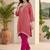 Women Striped Regular Thread Work Kurta with Trousers