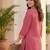 Women Striped Regular Thread Work Kurta with Trousers