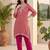 Women Striped Regular Thread Work Kurta with Trousers