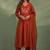 Women Floral Embroidered Empire Thread Work Chanderi Cotton Kurta with Trousers & With Dupatta