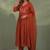Women Floral Embroidered Empire Thread Work Chanderi Cotton Kurta with Trousers & With Dupatta