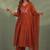 Women Floral Embroidered Empire Thread Work Chanderi Cotton Kurta with Trousers & With Dupatta