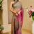 Multi color shimmer printed zari saree with unstitched blouse piece.