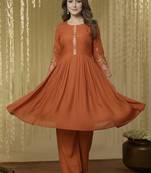 Women Floral Embroidered Tiered Thread Work Kurta with Palazzos