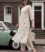 Women Ethnic Motifs Embroidered Regular Thread Work Kurta with Palazzos