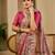 Beige shimmer printed zari saree with unstitched blouse piece.