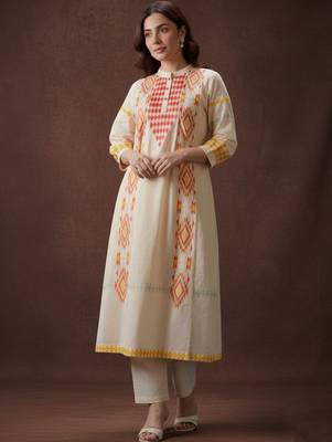 Women Printed Regular Kurta with Trousers 1