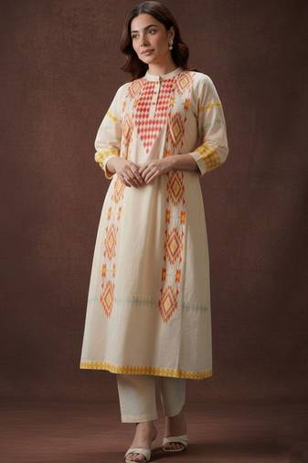 Women Printed Regular Kurta with Trousers