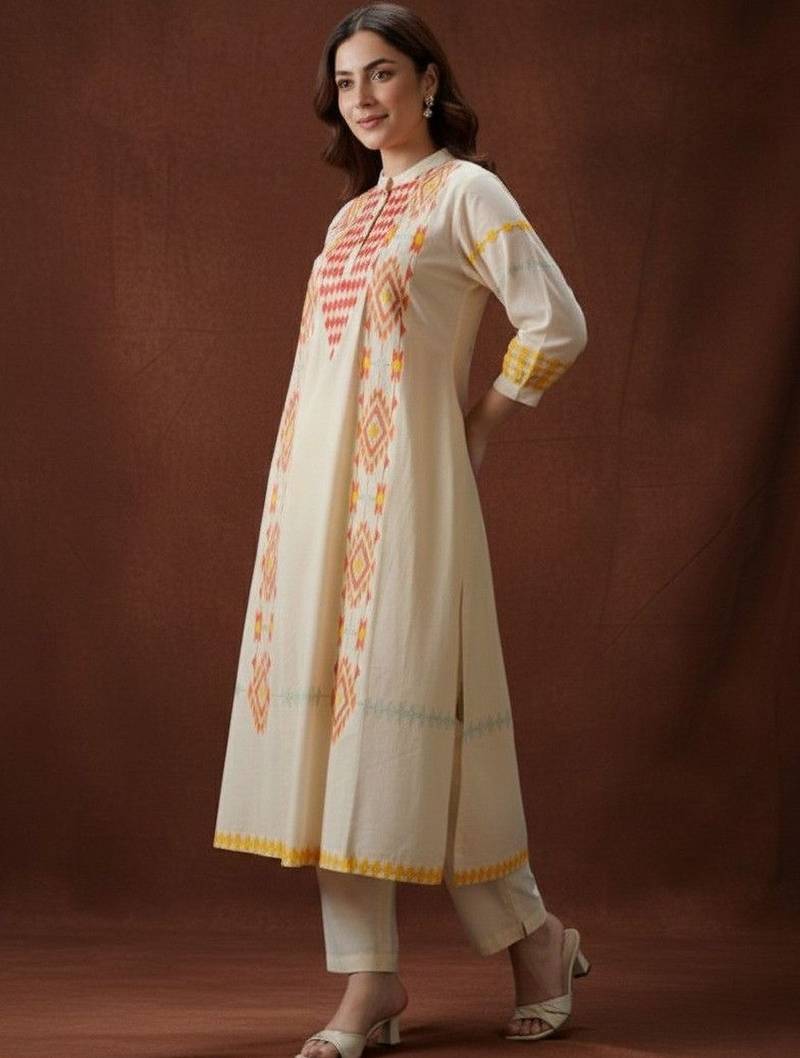 Women Printed Regular Kurta with Trousers