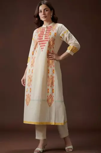 Women Printed Regular Kurta with Trousers