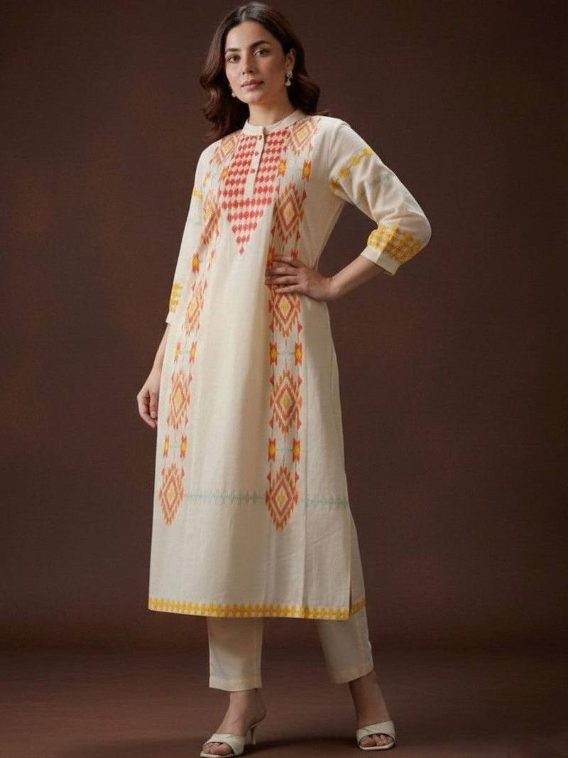 Women Printed Regular Kurta with Trousers