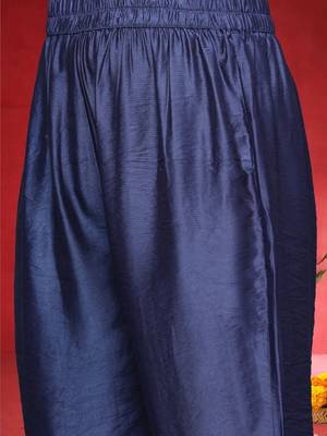Women Ethnic Motifs Printed Regular Chanderi Silk Kurta with Trousers & With Dupatta 6
