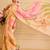 Peach shimmer printed zari saree with unstitched blouse piece.