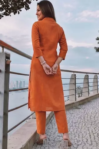 Women Ethnic Motifs Regular Thread Work Kurta with Trousers