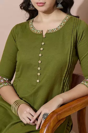 Women Ethnic Motifs Embroidered Regular Thread Work Kurta with Palazzos