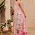 Pink shimmer printed zari saree with unstitched blouse piece.