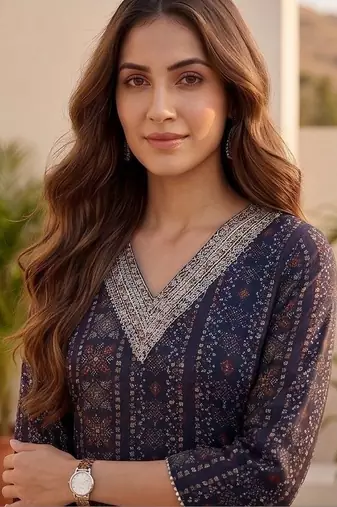 Women Ethnic Motifs Printed Regular Thread Work Kurta with Trousers & With Dupatta