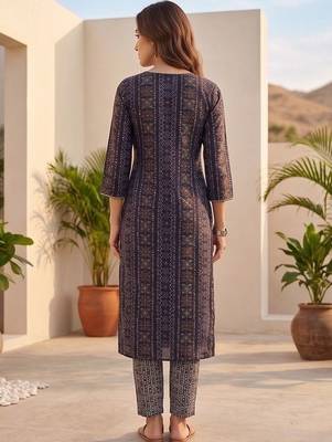 Women Ethnic Motifs Printed Regular Thread Work Kurta with Trousers & With Dupatta 7