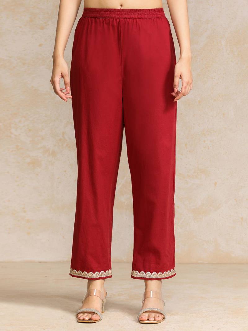 Women Floral Printed Regular Beads and Stones  Cotton Kurta with Trousers & With Dupatta