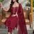 Women Ethnic Motifs Regular Thread Work Silk Crepe Kurta with Trousers & With Dupatta