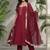 Women Ethnic Motifs Regular Thread Work Silk Crepe Kurta with Trousers & With Dupatta