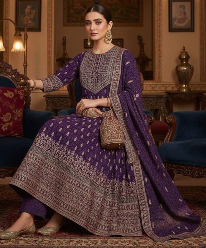 Women Ethnic Motifs Printed Panelled Kurta with Churidar & With Dupatta