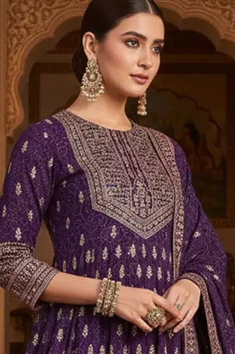 Women Ethnic Motifs Printed Panelled Kurta with Churidar & With Dupatta