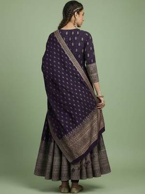 Women Ethnic Motifs Printed Panelled Kurta with Churidar & With Dupatta 5