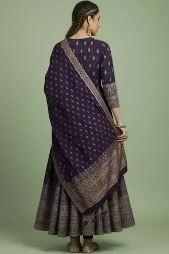 Women Ethnic Motifs Printed Panelled Kurta with Churidar & With Dupatta