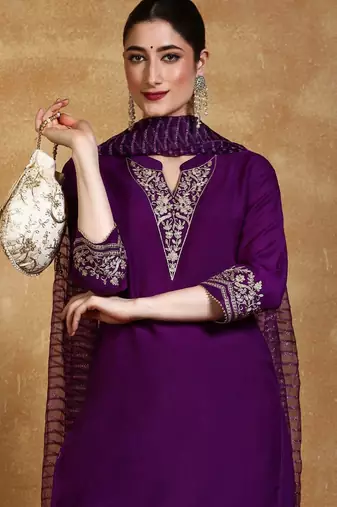 Women Floral Embroidered Kurta with Trousers & Dupatta