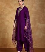 Women Floral Embroidered Kurta with Trousers & Dupatta