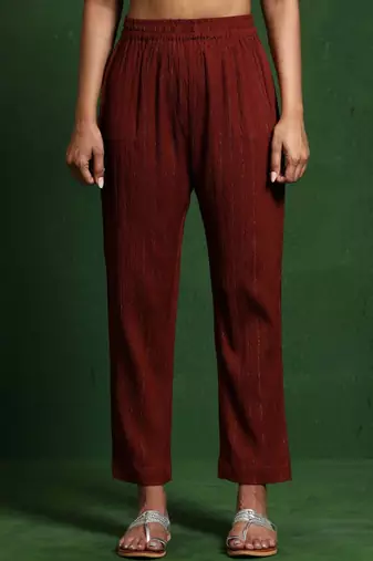 Regular Silk Crepe Kurta with Trousers