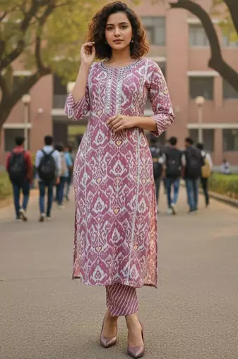 Women Floral Printed Regular  Cotton Kurta with Trousers & With Dupatta