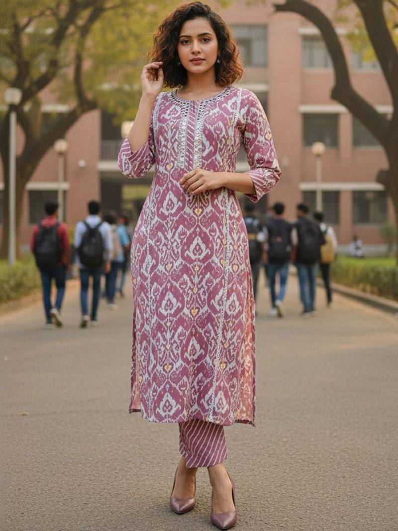 Women Floral Printed Regular Pure Cotton Kurta with Trousers & With Dupatta