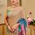 Multi color shimmer printed zari saree with unstitched blouse piece.