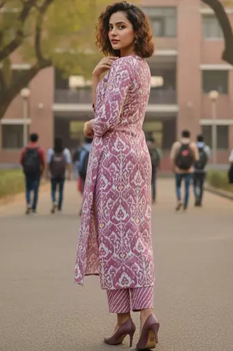 Women Floral Printed Regular  Cotton Kurta with Trousers & With Dupatta