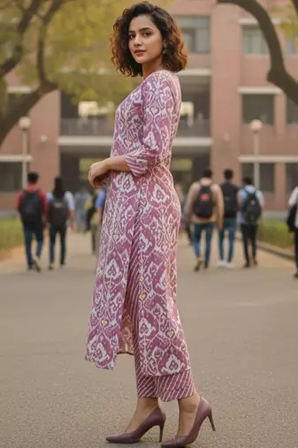 Women Floral Printed Regular  Cotton Kurta with Trousers & With Dupatta