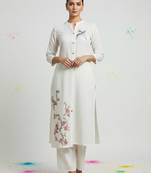 Women Floral Embroidered Regular Thread Work Kurta with Trousers