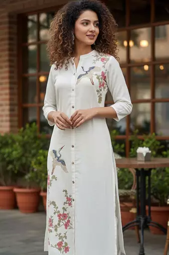Women Floral Embroidered Regular Thread Work Kurta with Trousers