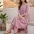 Women Regular Silk Crepe Kurta with Trousers