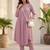 Women Regular Silk Crepe Kurta with Trousers