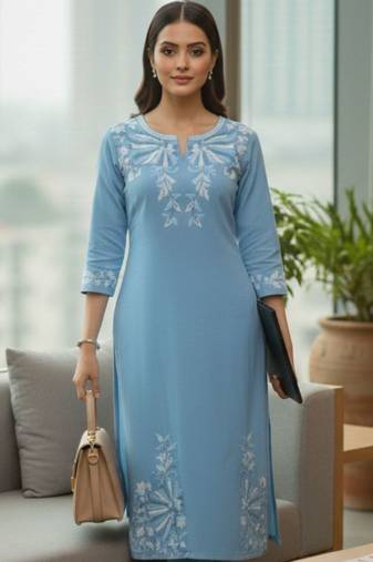 Women Ethnic Motifs Embroidered Regular Thread Work Kurta with Trousers