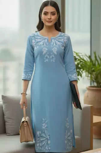 Women Ethnic Motifs Embroidered Regular Thread Work Kurta with Trousers