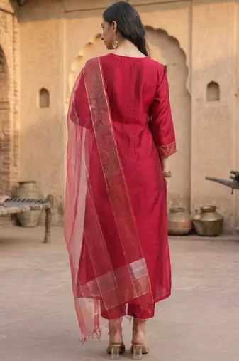 Women Regular Patchwork Kurta with Trousers