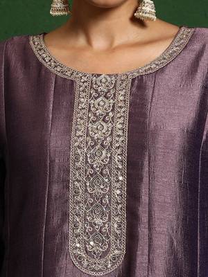 Ethnic Motifs Embroidered Round Neck A-Line Kurta With Trousers And Dupatta 3
