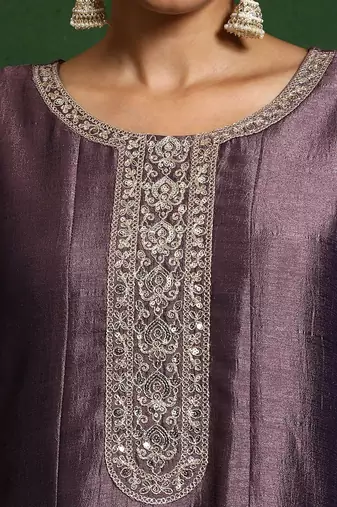 Ethnic Motifs Embroidered Round Neck A-Line Kurta With Trousers And Dupatta