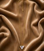 18k gold plated mop triangle pendant necklace