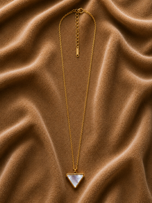 18k gold plated mop triangle pendant necklace 2