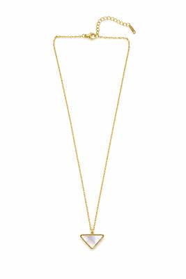 18k gold plated mop triangle pendant necklace 4