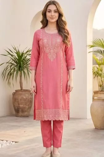 Women Ethnic Motifs Embroidered Regular Thread Work Kurta with Trousers & With Dupatta